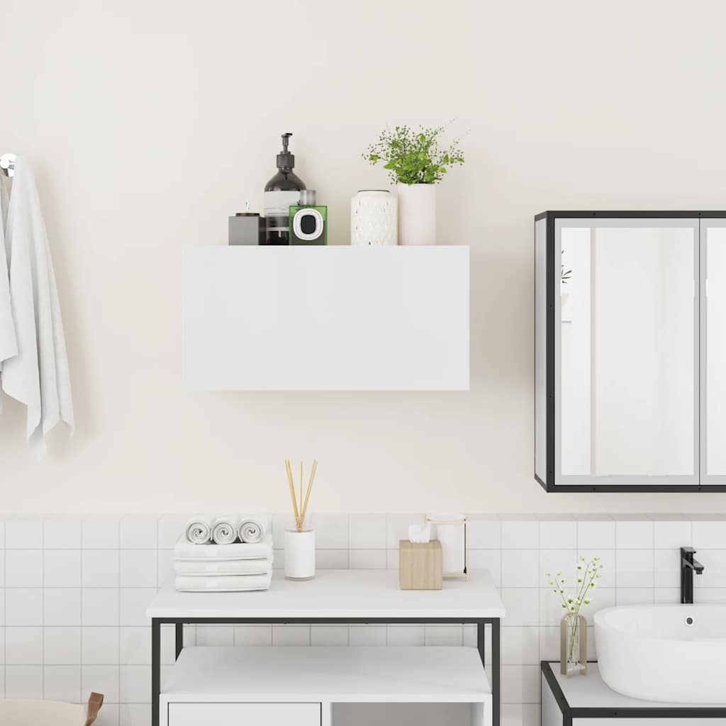 Armoire murale de salle de bain blanche 60x25x30 cm en bois