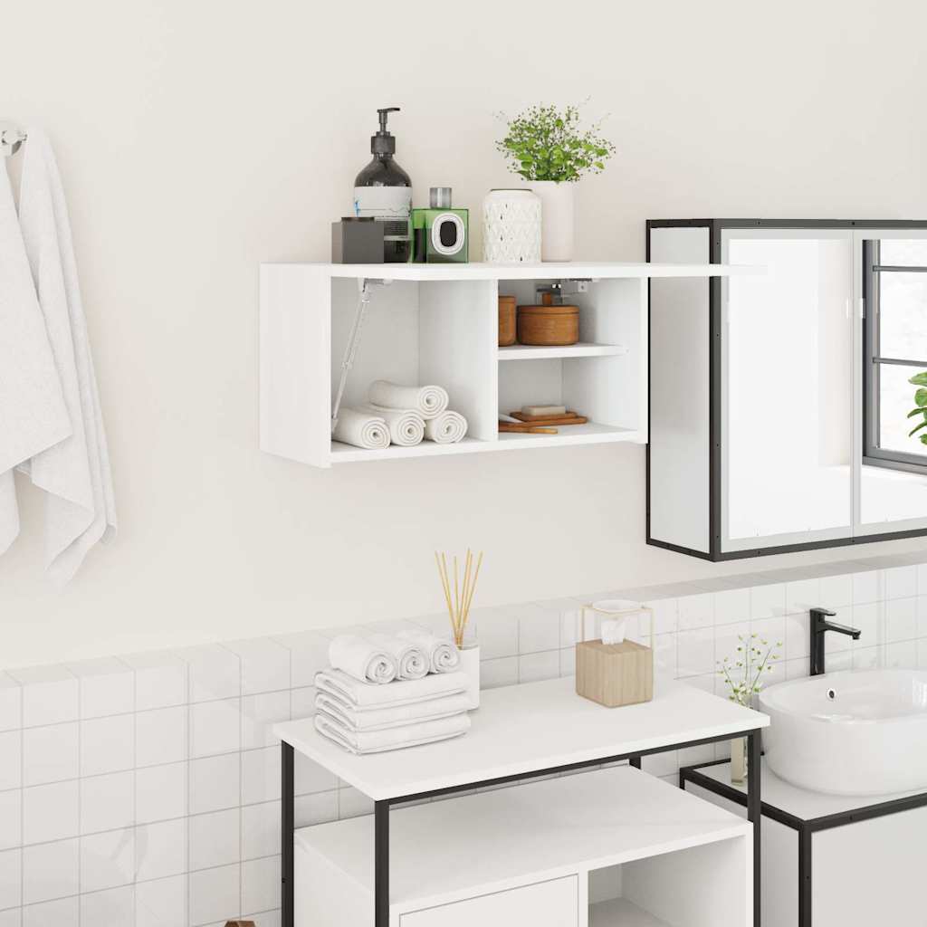 Armoire murale de salle de bain blanche 60x25x30 cm en bois