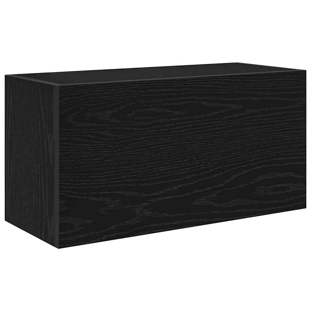 Armoire murale de salle de bain noire 60x25x30 cm en bois