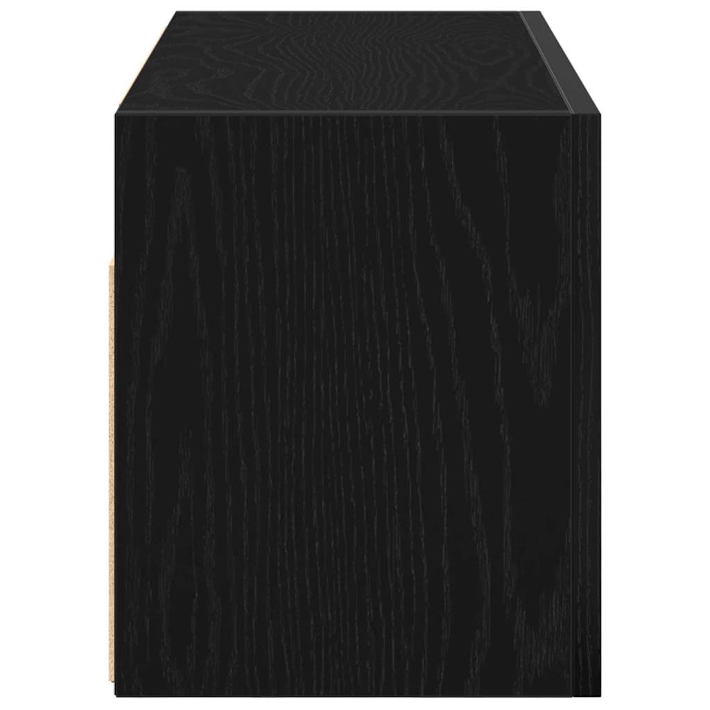 Armoire murale de salle de bain noire 60x25x30 cm en bois