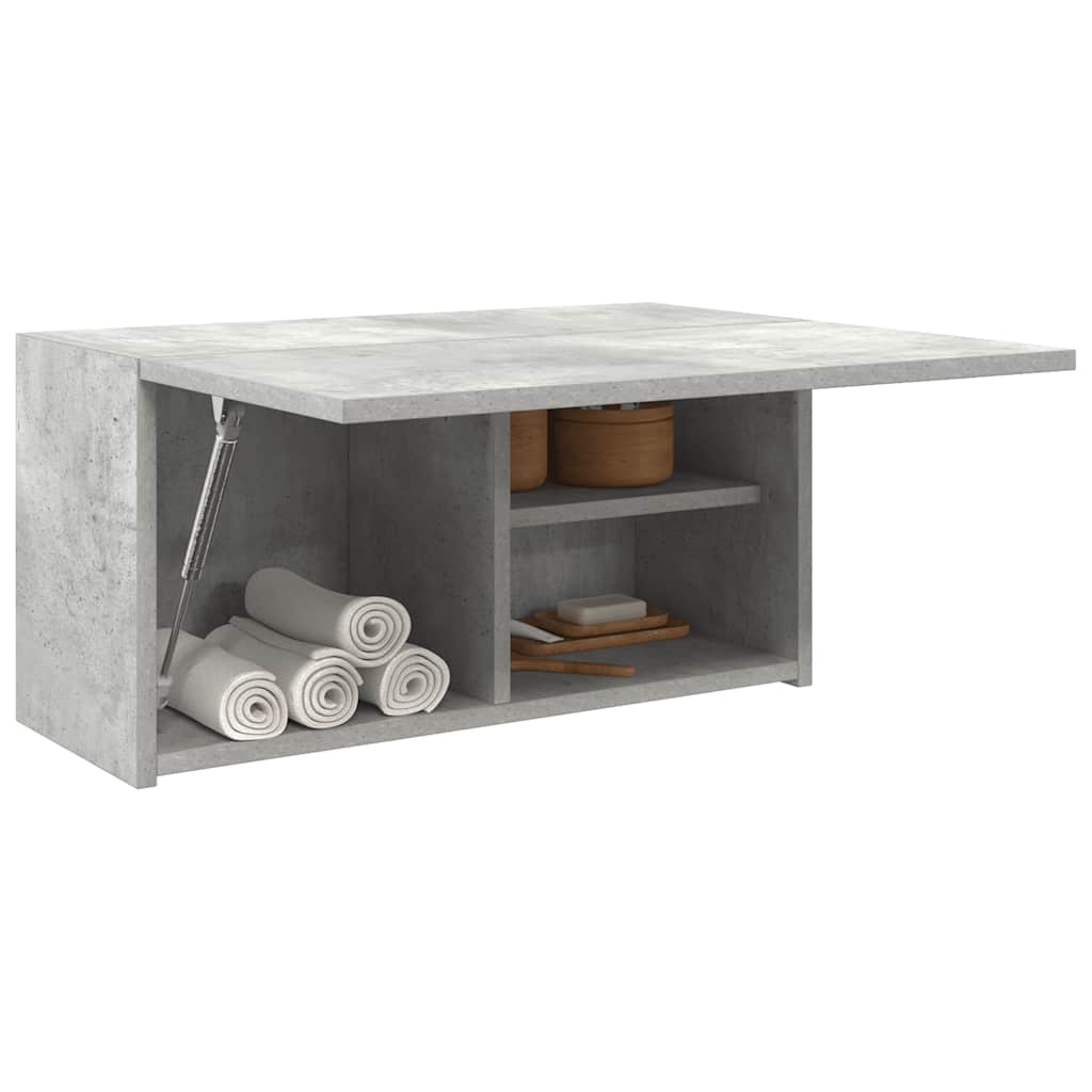 Bathroom Wall Cabinet Concrete Grey 60x25x30 cm Wood Material