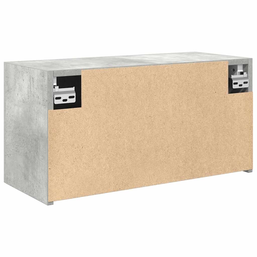 Bathroom Wall Cabinet Concrete Grey 60x25x30 cm Wood Material