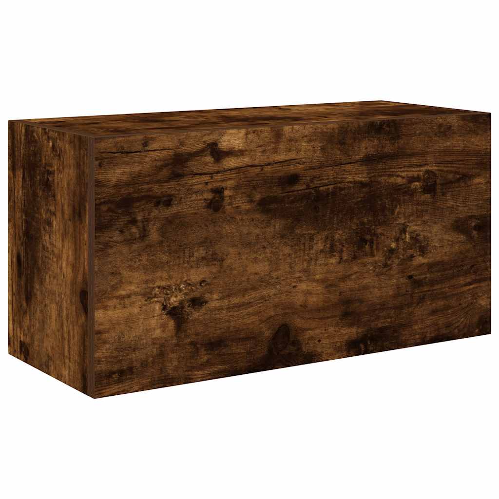 Armoire murale de salle de bain chêne fumé 60x25x30 cm matériau bois