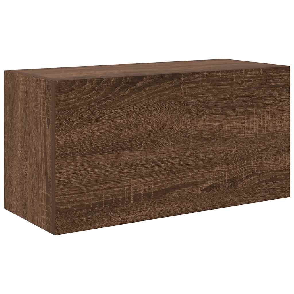 Armoire murale de salle de bain aspect chêne marron 60x25x30 cm matériau bois