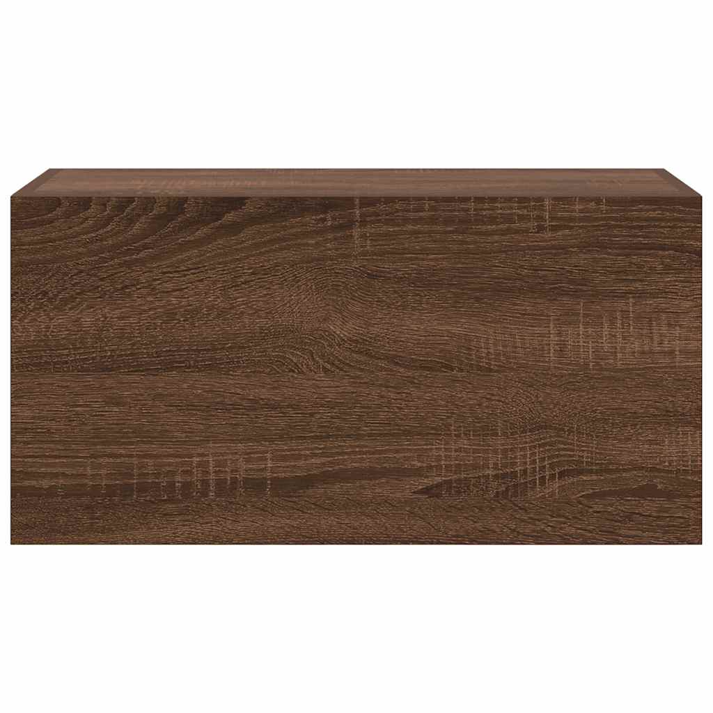 Armoire murale de salle de bain aspect chêne marron 60x25x30 cm matériau bois