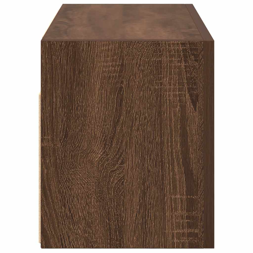 Armoire murale de salle de bain aspect chêne marron 60x25x30 cm matériau bois