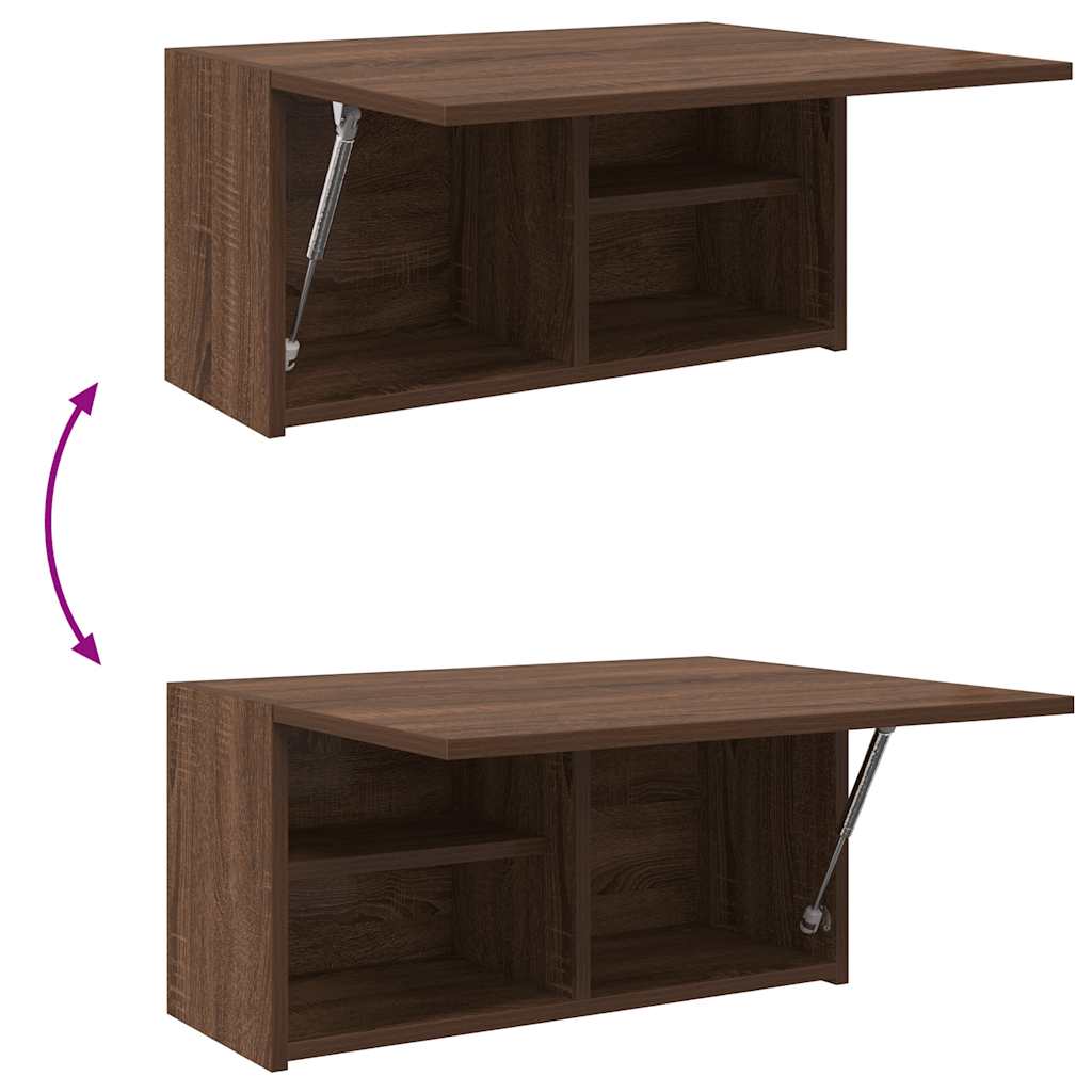 Armoire murale de salle de bain aspect chêne marron 60x25x30 cm matériau bois