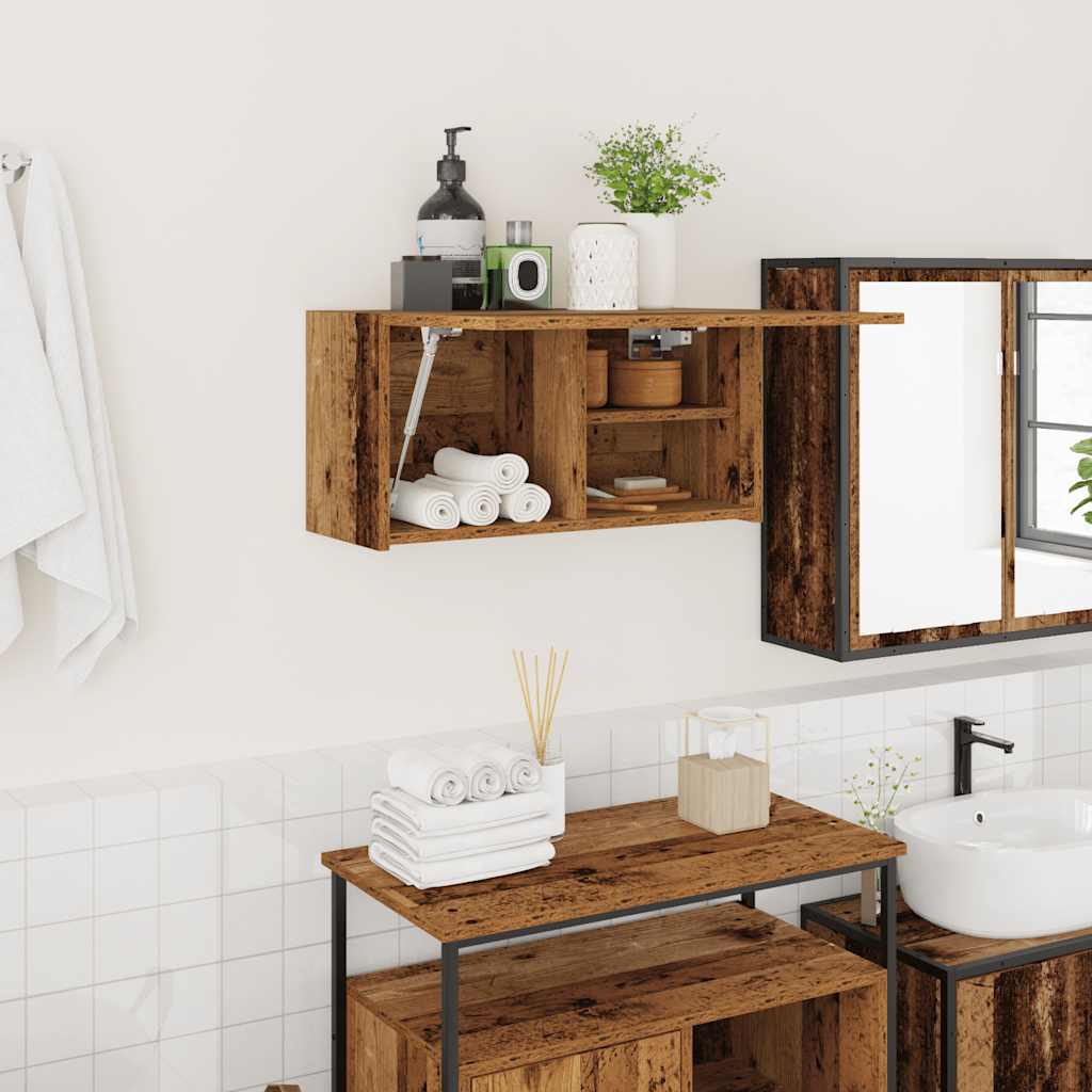 Bad-Wandschrank Altholz-Optik 60x25x30 cm Holzwerkstoff