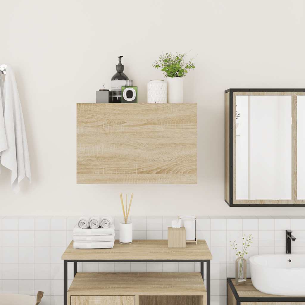 Meuble mural de salle de bain chêne Sonoma 60x25x40 cm matériau bois