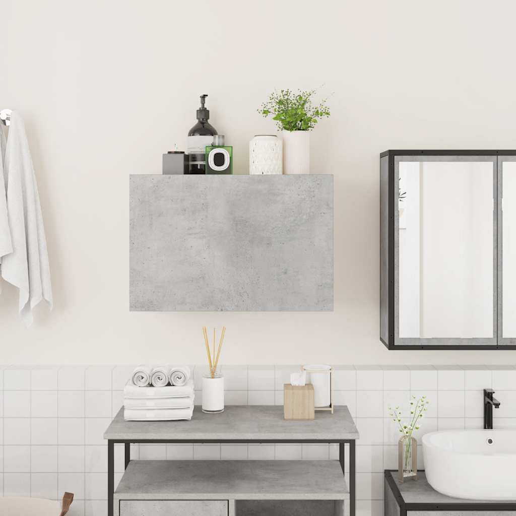 Bathroom Wall Cabinet Concrete Grey 60x25x40 cm Wood Material