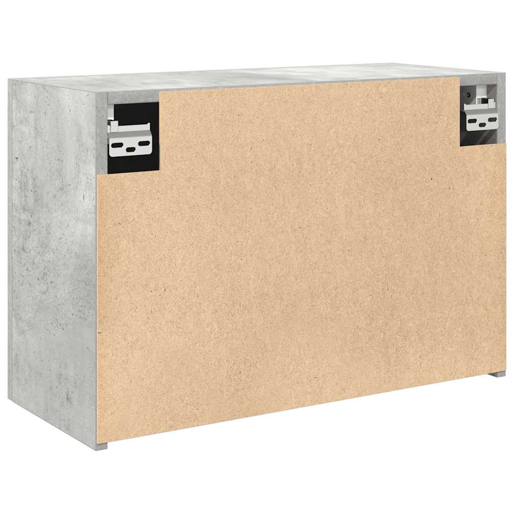 Bathroom Wall Cabinet Concrete Grey 60x25x40 cm Wood Material