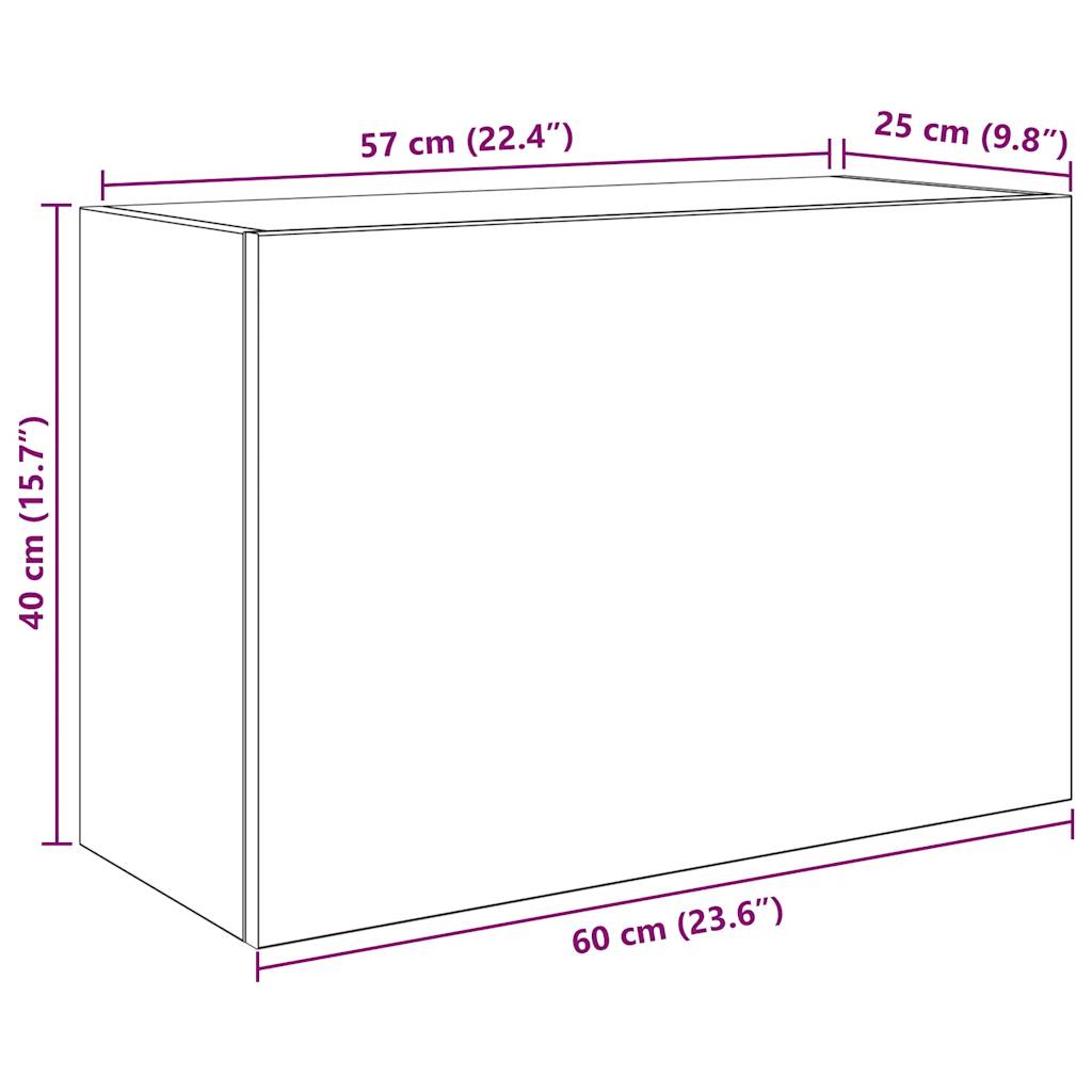 Bathroom Wall Cabinet Concrete Grey 60x25x40 cm Wood Material