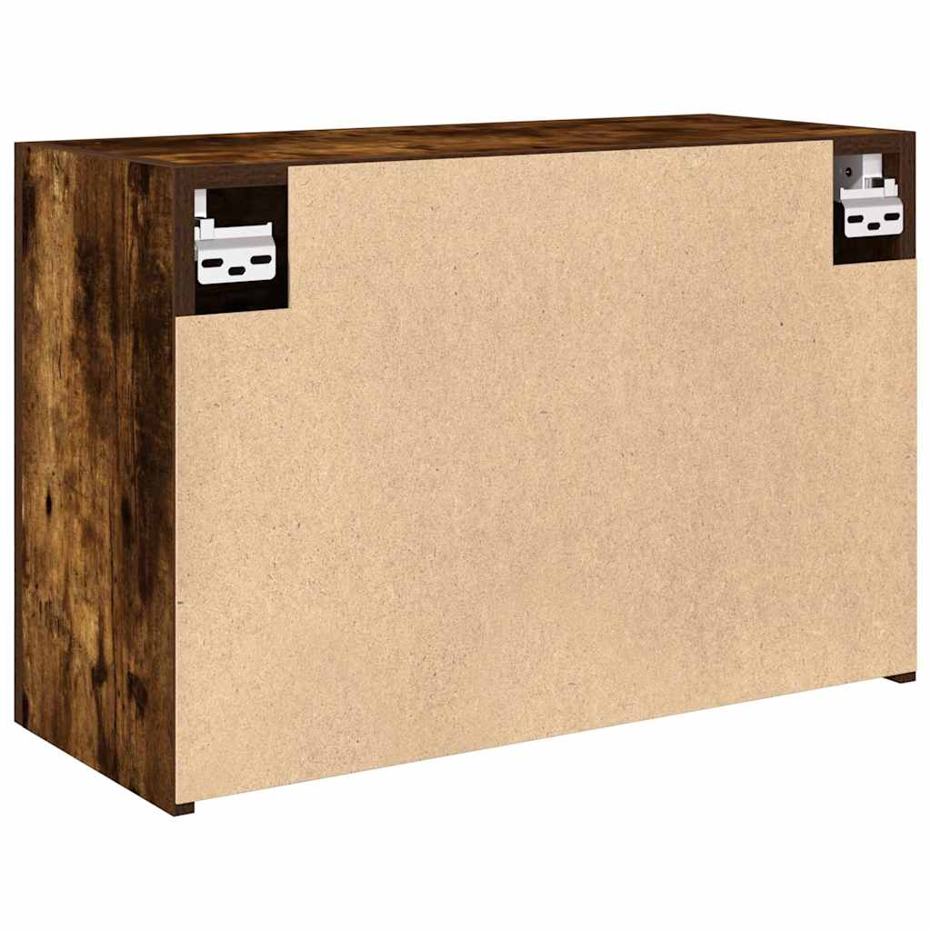 Armoire murale de salle de bain chêne fumé 60x25x40 cm matériau bois
