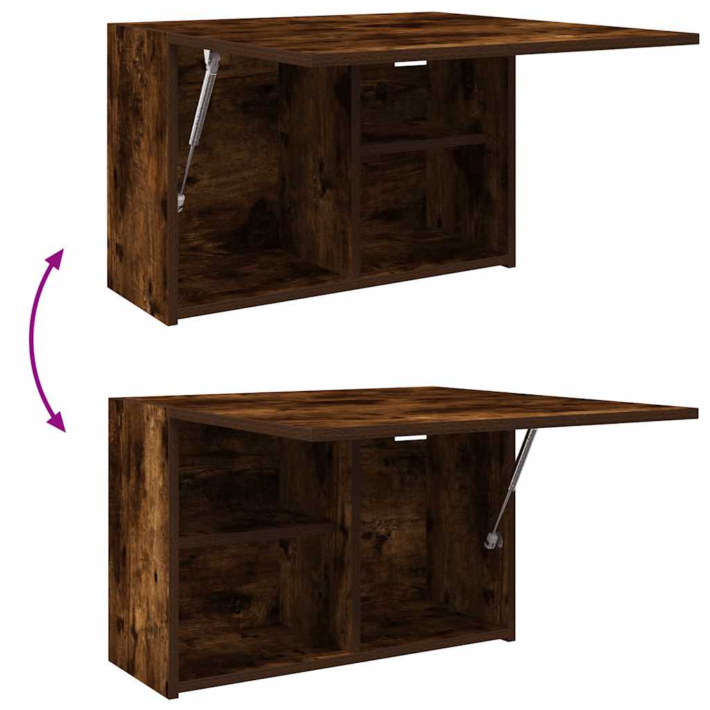Armoire murale de salle de bain chêne fumé 60x25x40 cm matériau bois