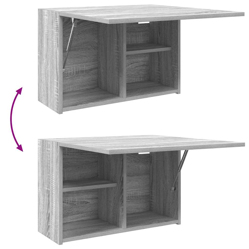 Bathroom Wall Cabinet Gray Sonoma 60x25x40 cm Wood Material