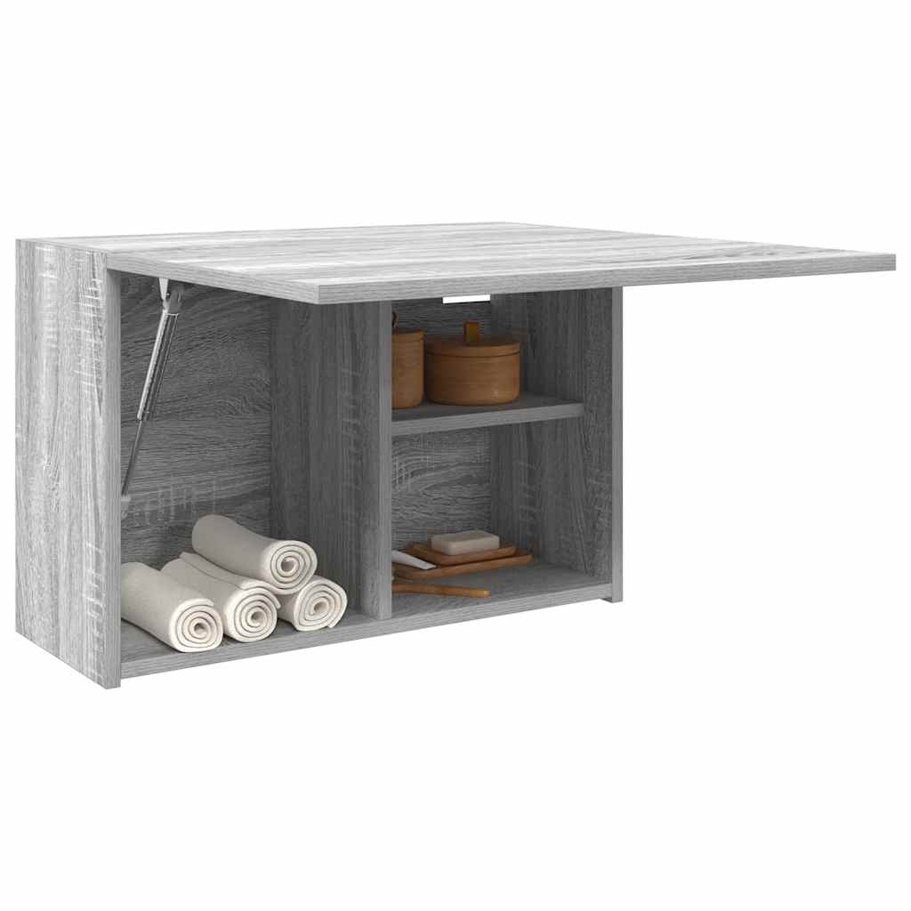 Bathroom Wall Cabinet Gray Sonoma 60x25x40 cm Wood Material