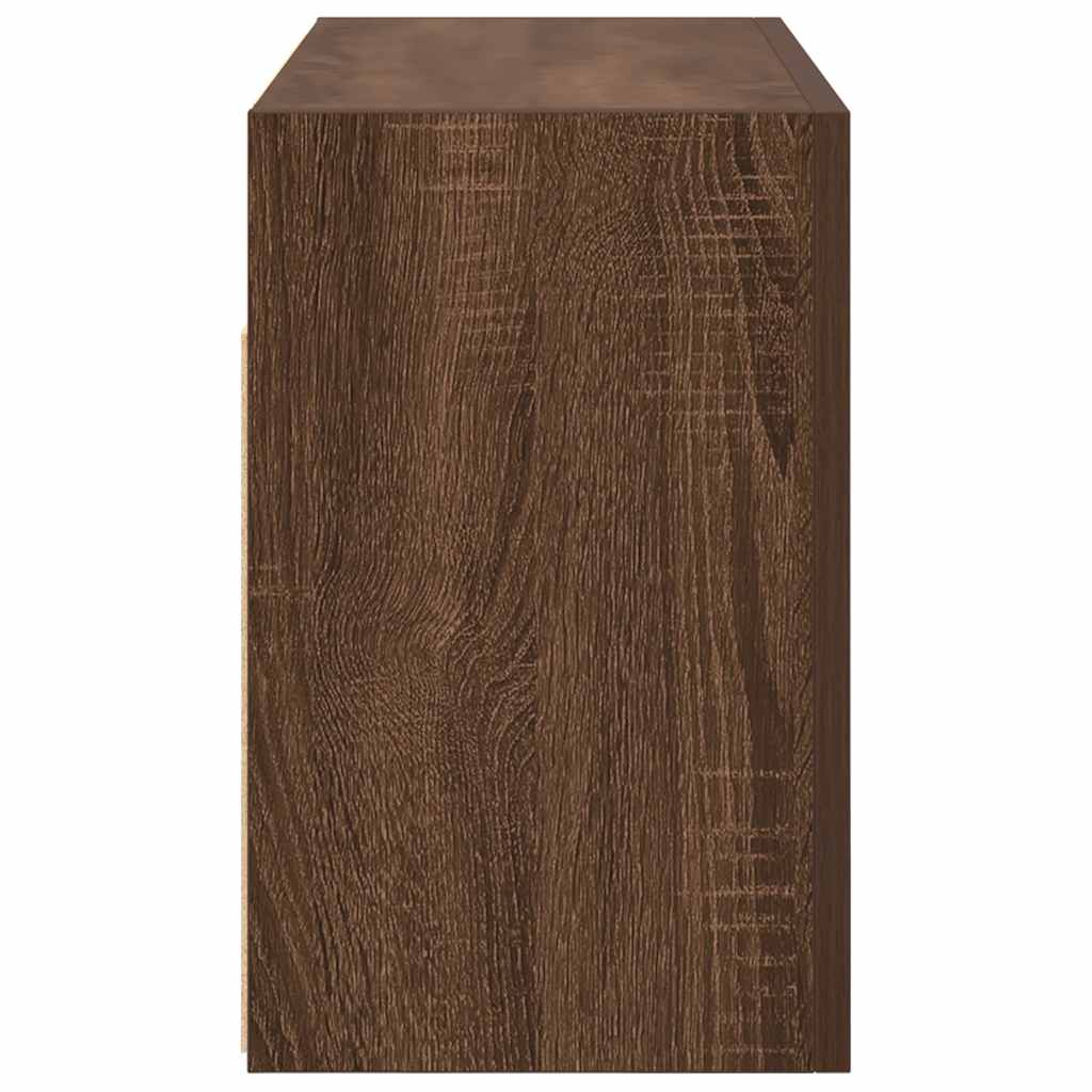 Armoire murale de salle de bain aspect chêne marron 60x25x40 cm matériau bois