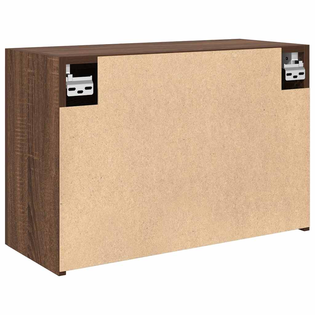 Armoire murale de salle de bain aspect chêne marron 60x25x40 cm matériau bois
