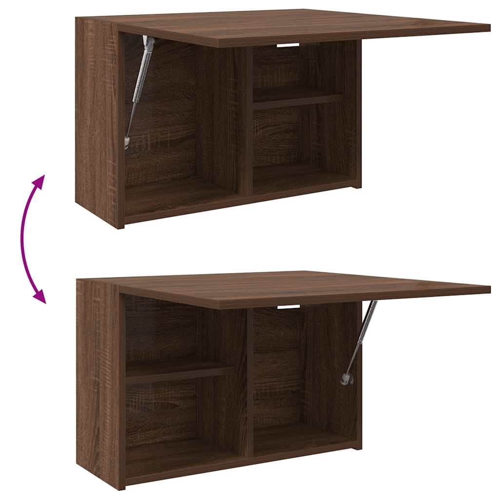 Armoire murale de salle de bain aspect chêne marron 60x25x40 cm matériau bois