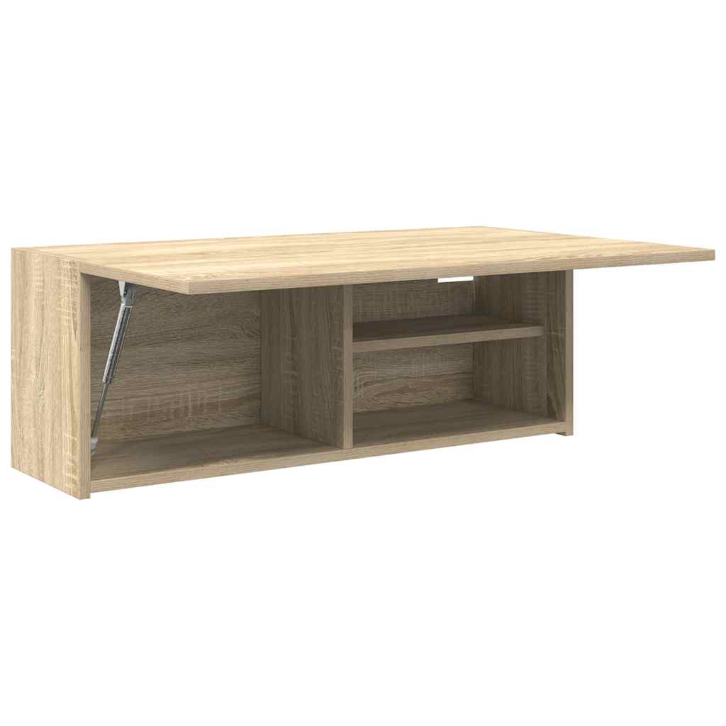 Meuble mural de salle de bain chêne Sonoma 80x25x30 cm matériau bois