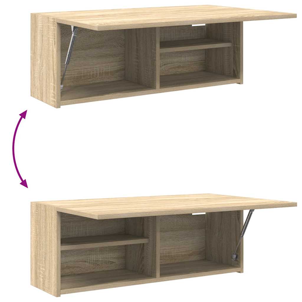 Meuble mural de salle de bain chêne Sonoma 80x25x30 cm matériau bois