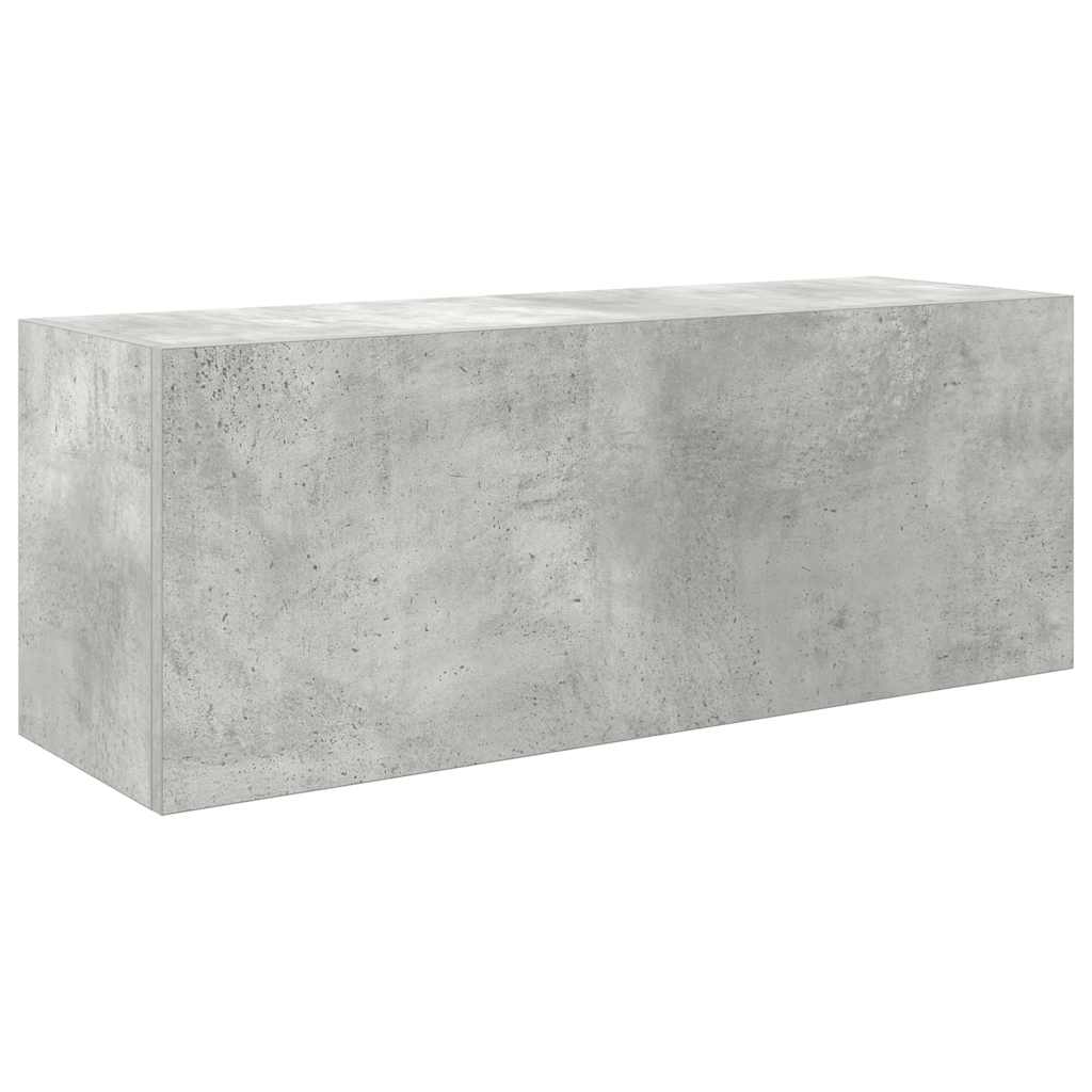 Bathroom Wall Cabinet Concrete Grey 80x25x30 cm Wood Material