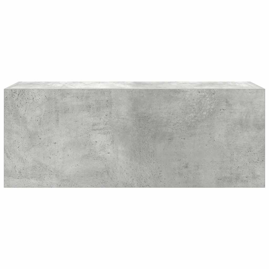 Bathroom Wall Cabinet Concrete Grey 80x25x30 cm Wood Material