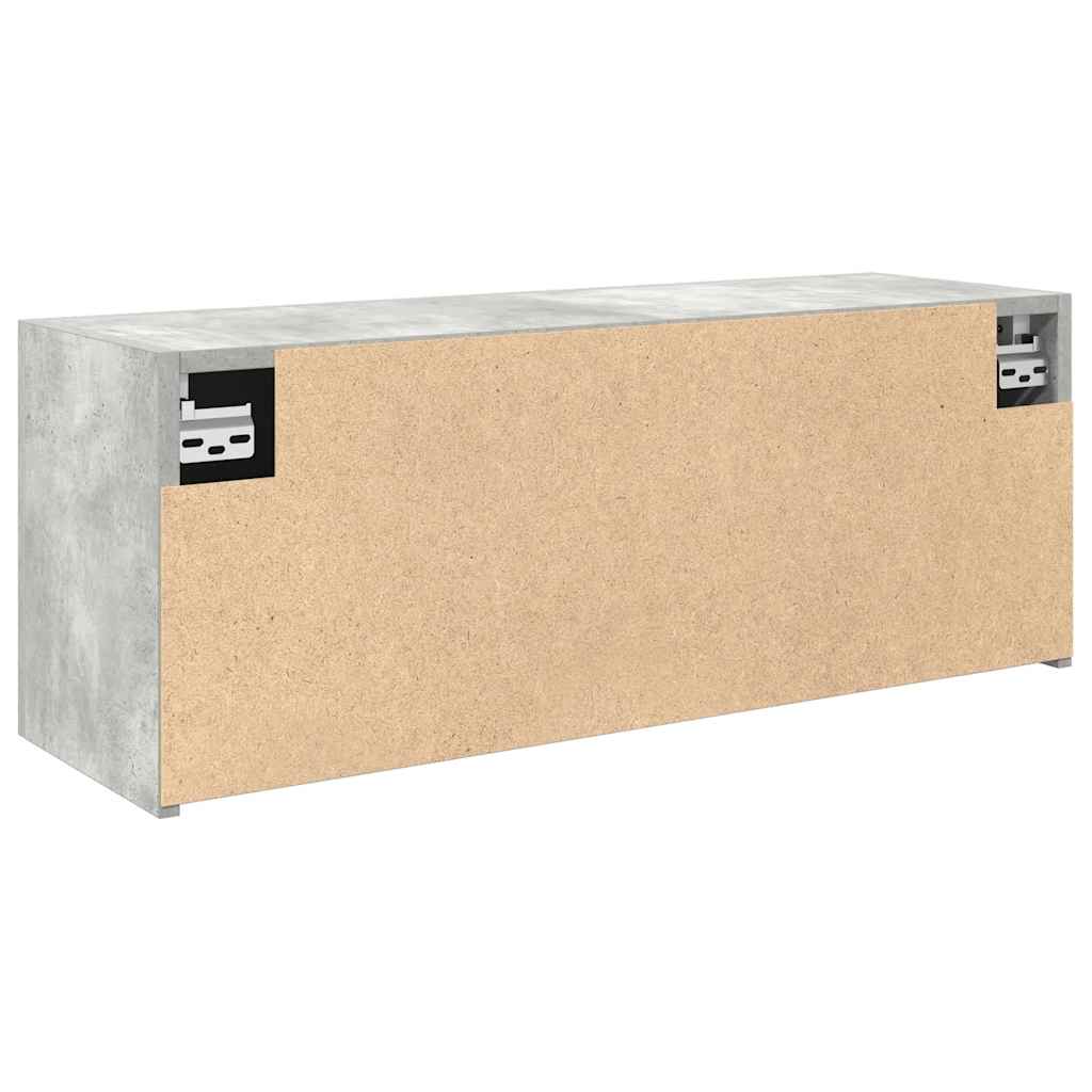 Bathroom Wall Cabinet Concrete Grey 80x25x30 cm Wood Material