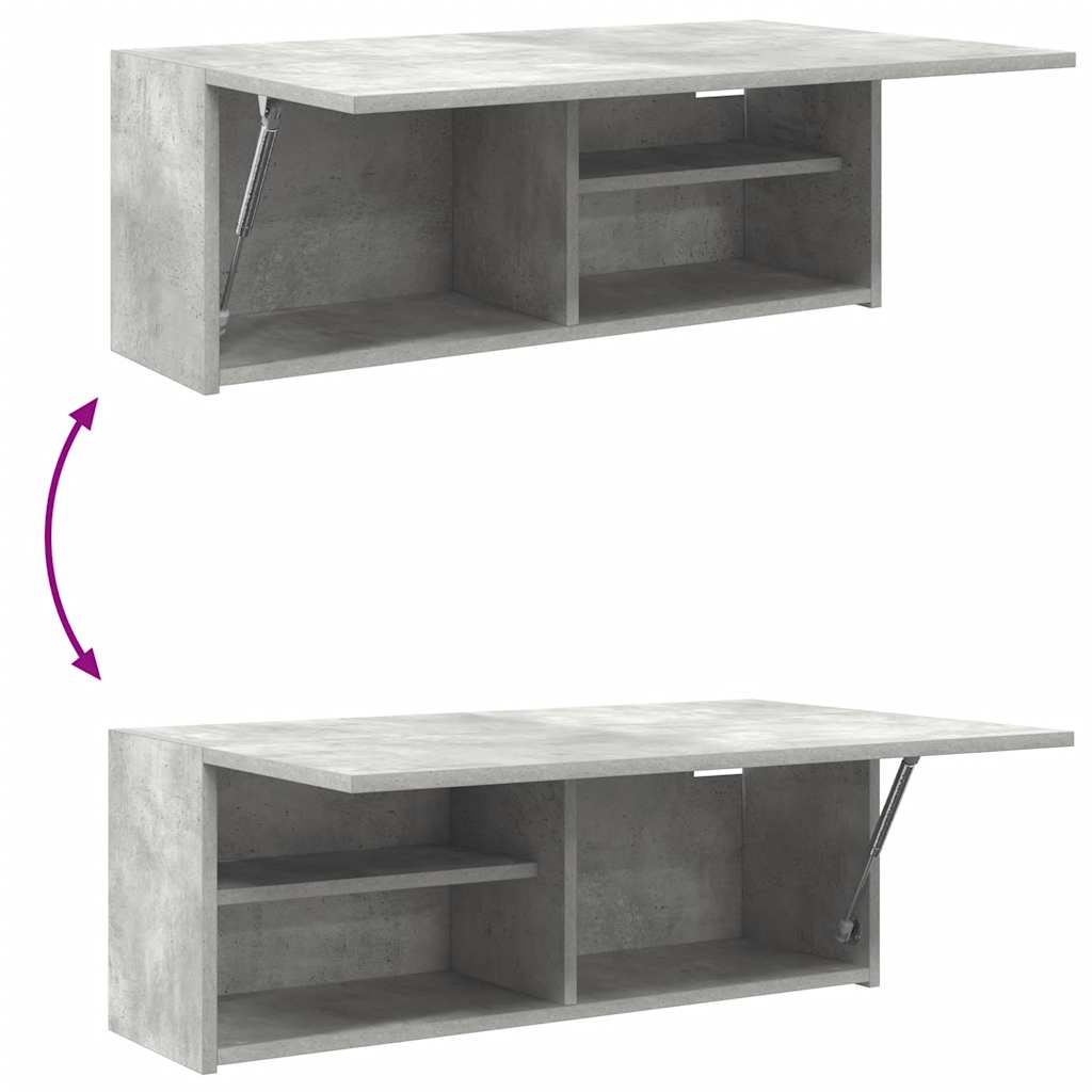 Bathroom Wall Cabinet Concrete Grey 80x25x30 cm Wood Material