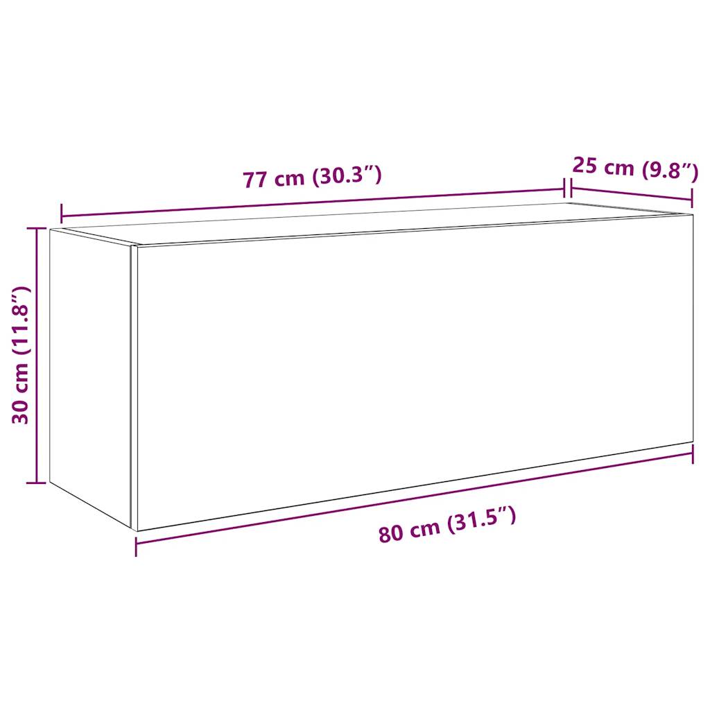 Bathroom Wall Cabinet Concrete Grey 80x25x30 cm Wood Material