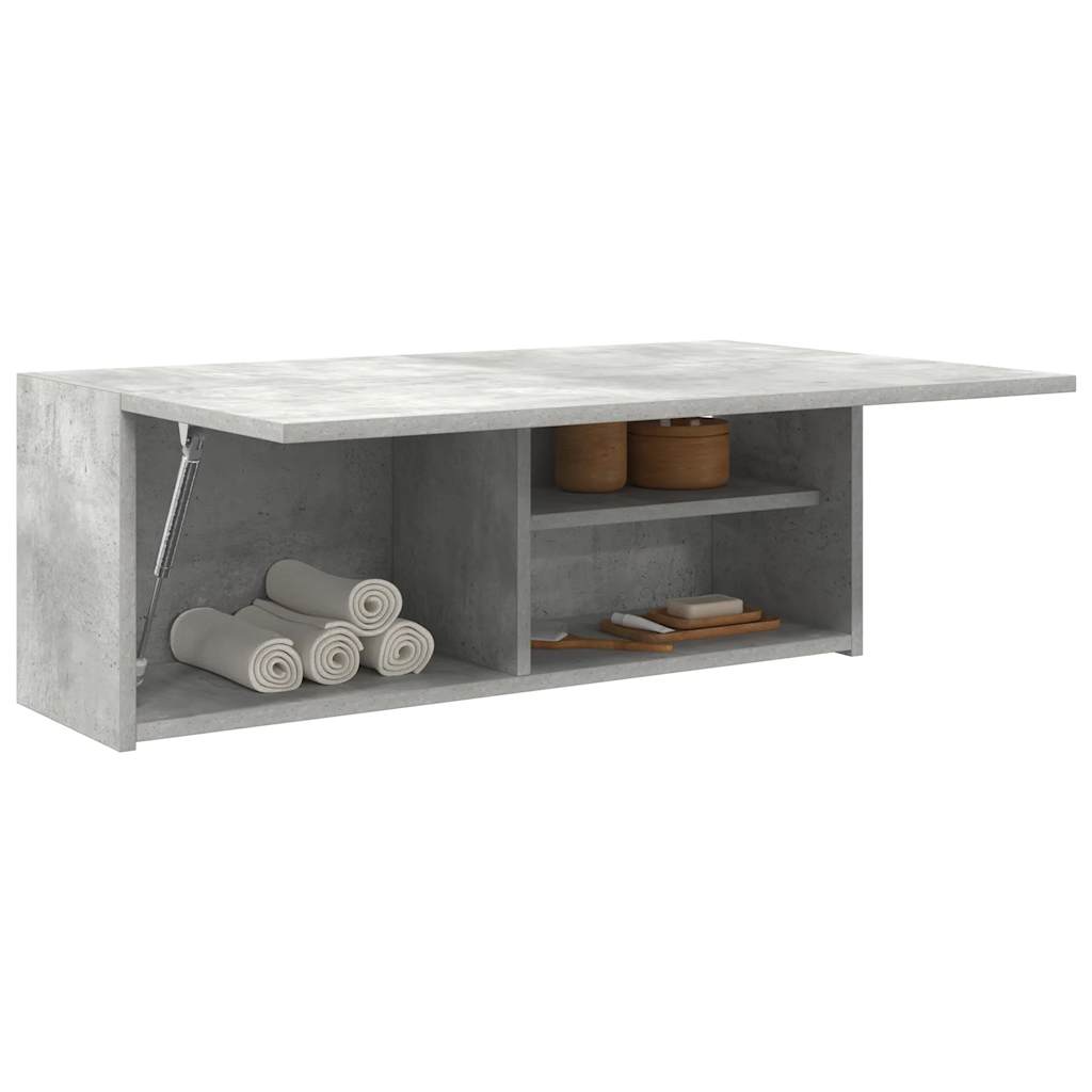 Bathroom Wall Cabinet Concrete Grey 80x25x30 cm Wood Material