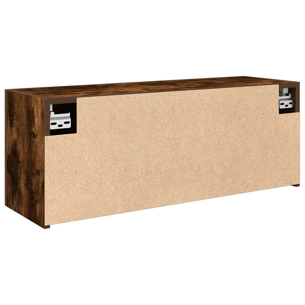 Meuble mural de salle de bain chêne fumé 80x25x30 cm matériau bois