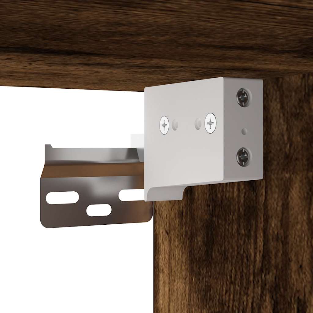 Meuble mural de salle de bain chêne fumé 80x25x30 cm matériau bois