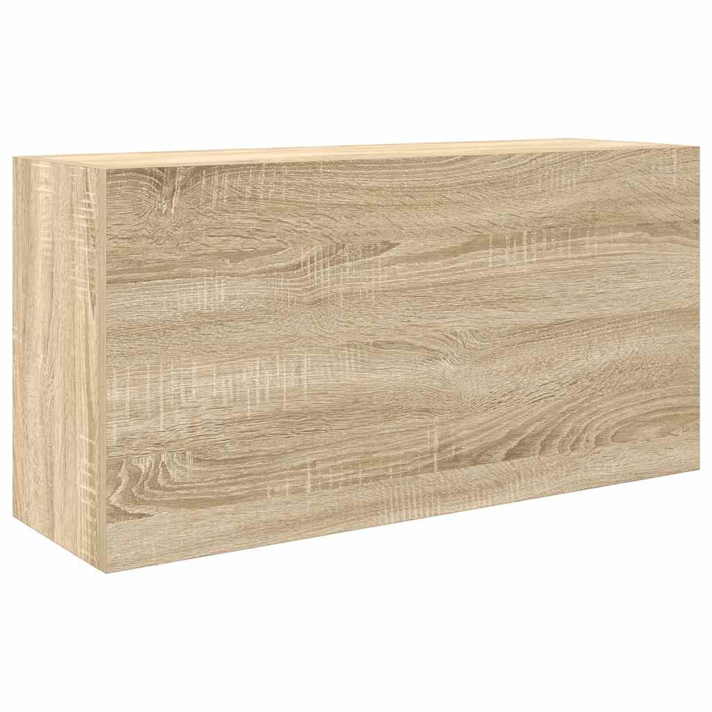 Meuble mural de salle de bain chêne Sonoma 80x25x40 cm matériau bois