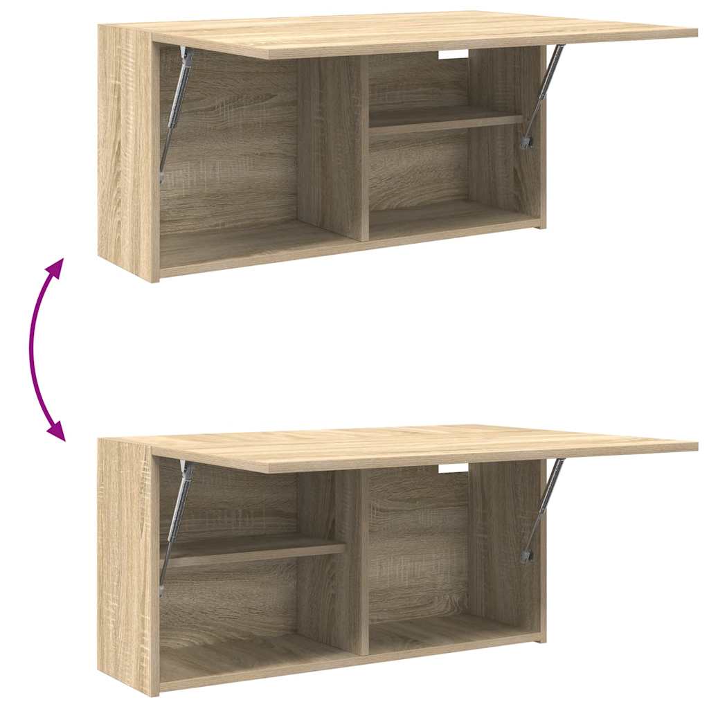 Meuble mural de salle de bain chêne Sonoma 80x25x40 cm matériau bois