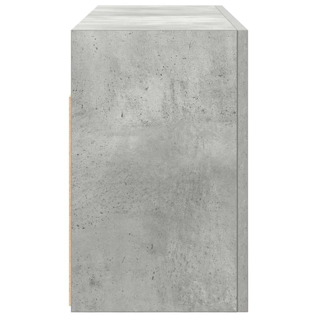 Bathroom Wall Cabinet Concrete Grey 80x25x40 cm Wood Material