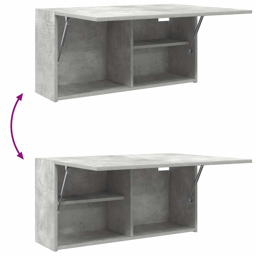 Bathroom Wall Cabinet Concrete Grey 80x25x40 cm Wood Material