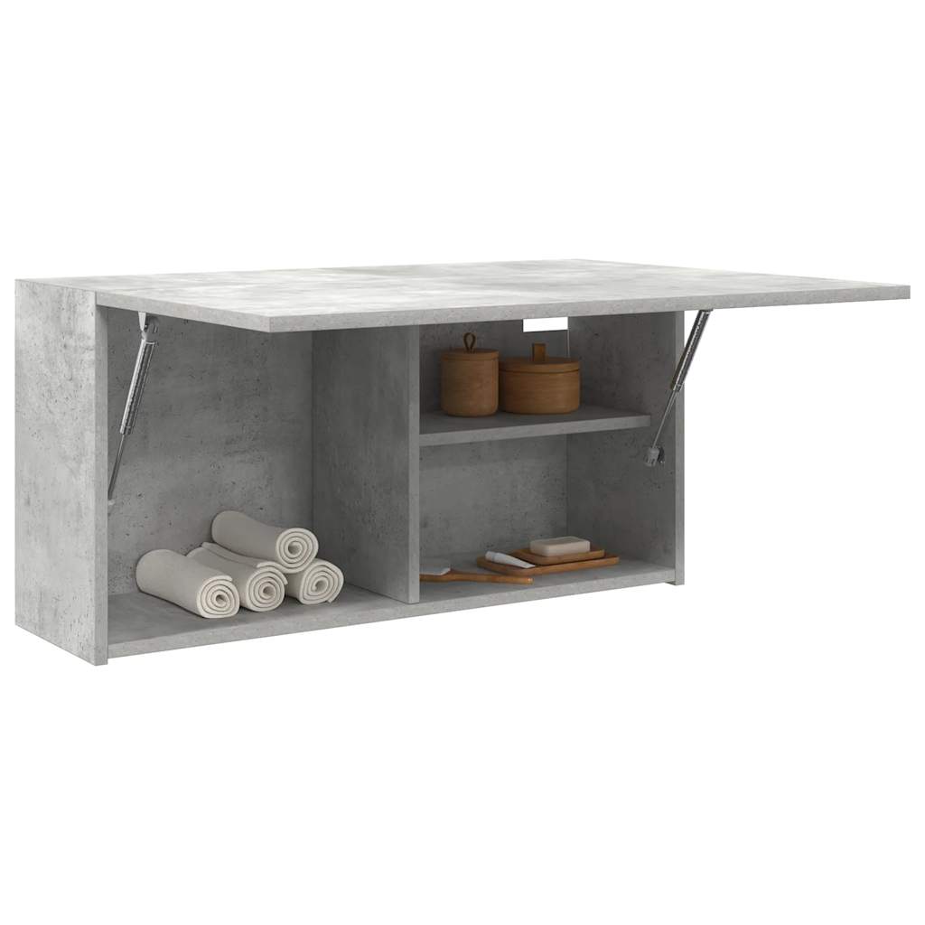 Bathroom Wall Cabinet Concrete Grey 80x25x40 cm Wood Material