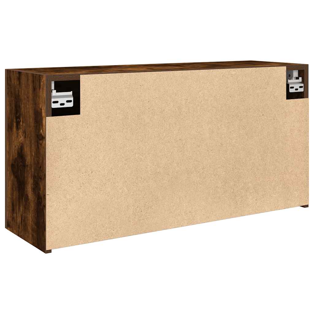 Meuble mural de salle de bain chêne fumé 80x25x40 cm matériau bois