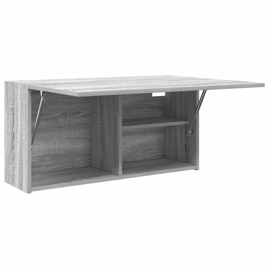 Meuble mural de salle de bain Sonoma gris 80x25x40 cm en bois