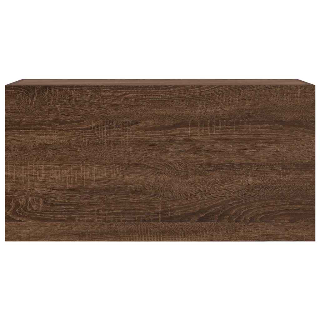 Armoire murale de salle de bain aspect chêne marron 80x25x40 cm matériau bois