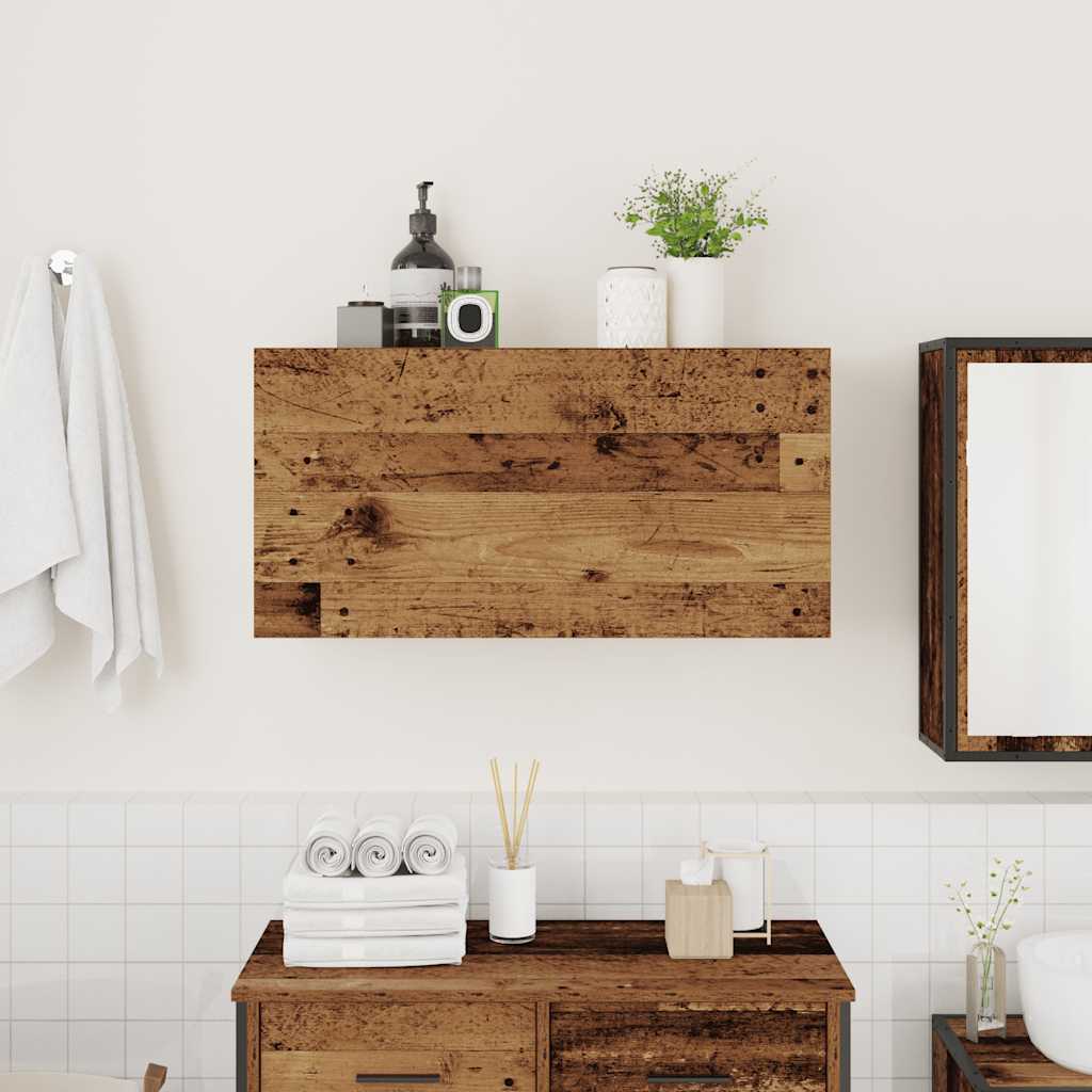 Bathroom wall cabinet old wood look 80x25x40 cm wood material
