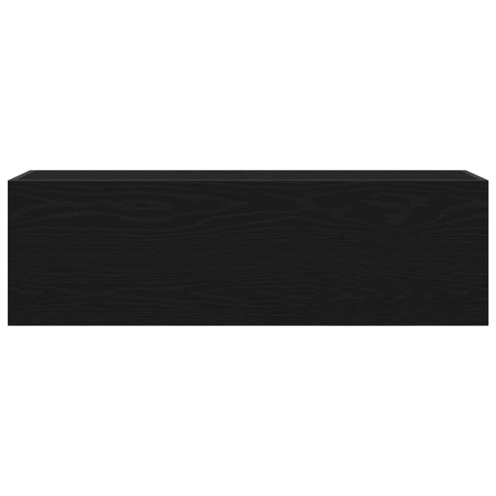 Armoire murale de salle de bain noire 100x25x30 cm en bois