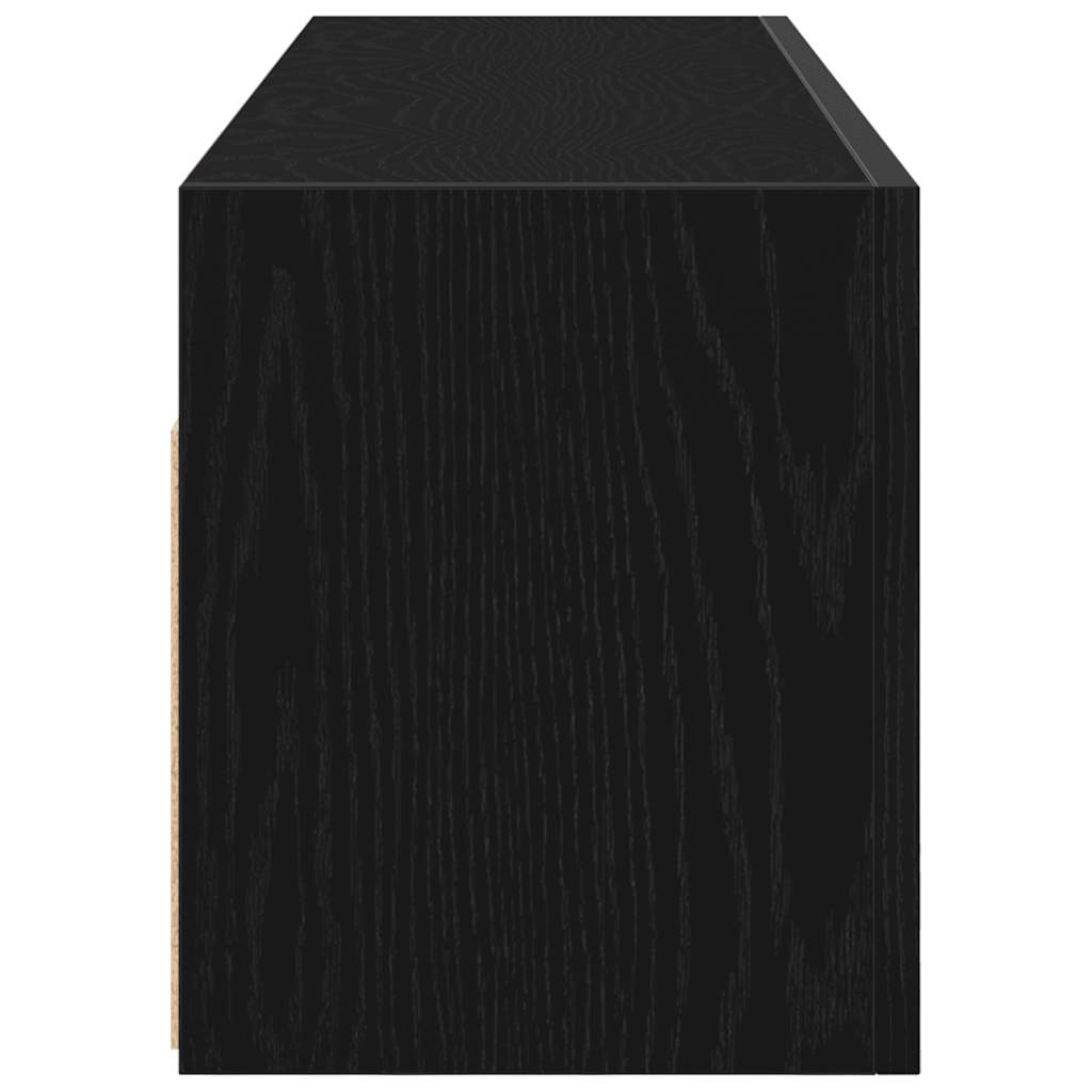 Armoire murale de salle de bain noire 100x25x30 cm en bois