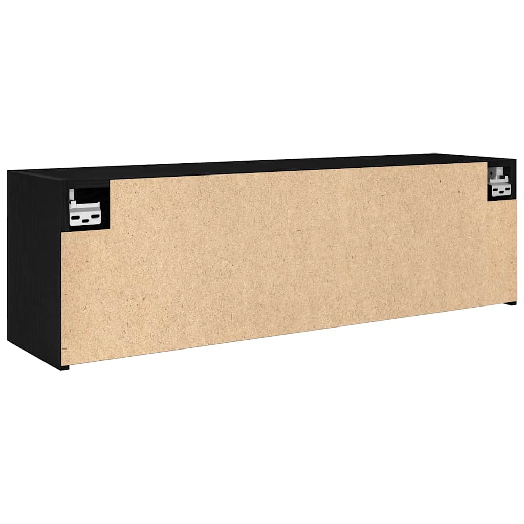 Armoire murale de salle de bain noire 100x25x30 cm en bois