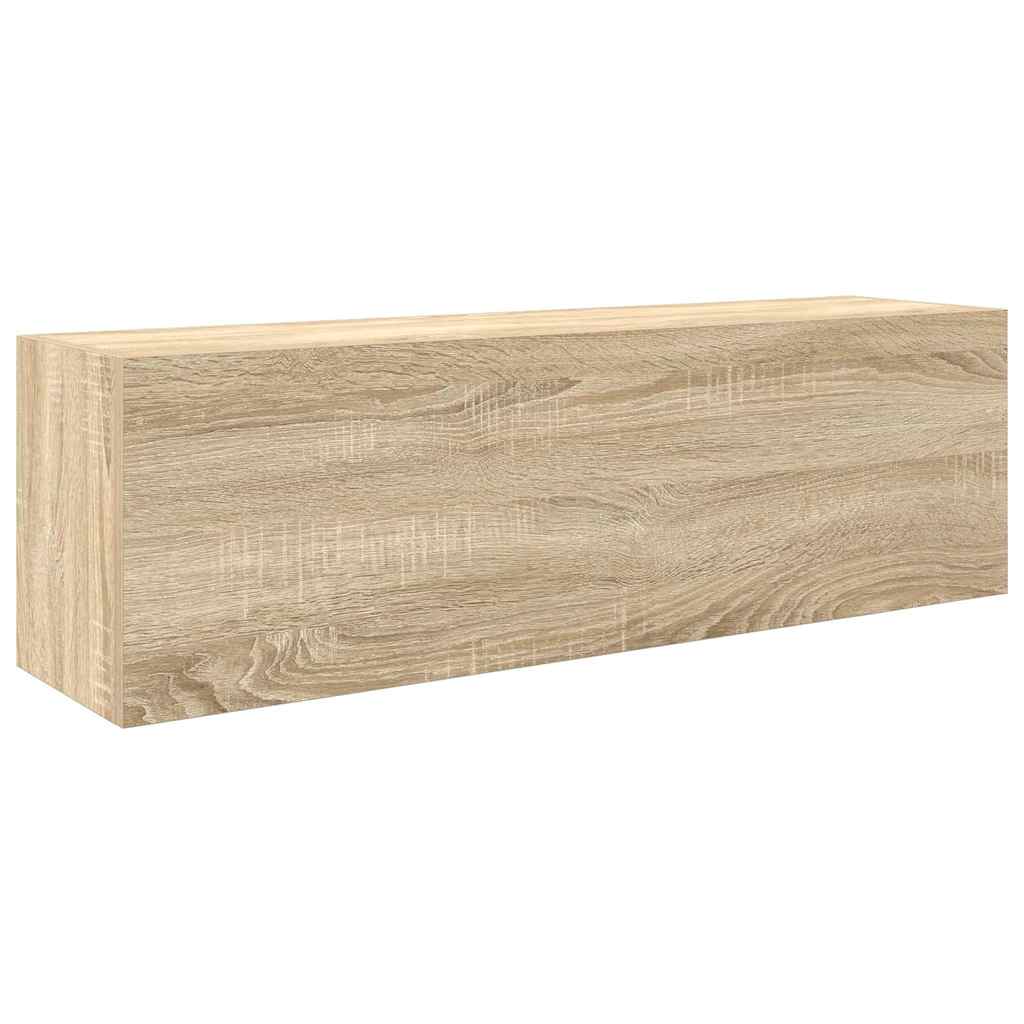 Meuble mural de salle de bain chêne Sonoma 100x25x30 cm matériau bois