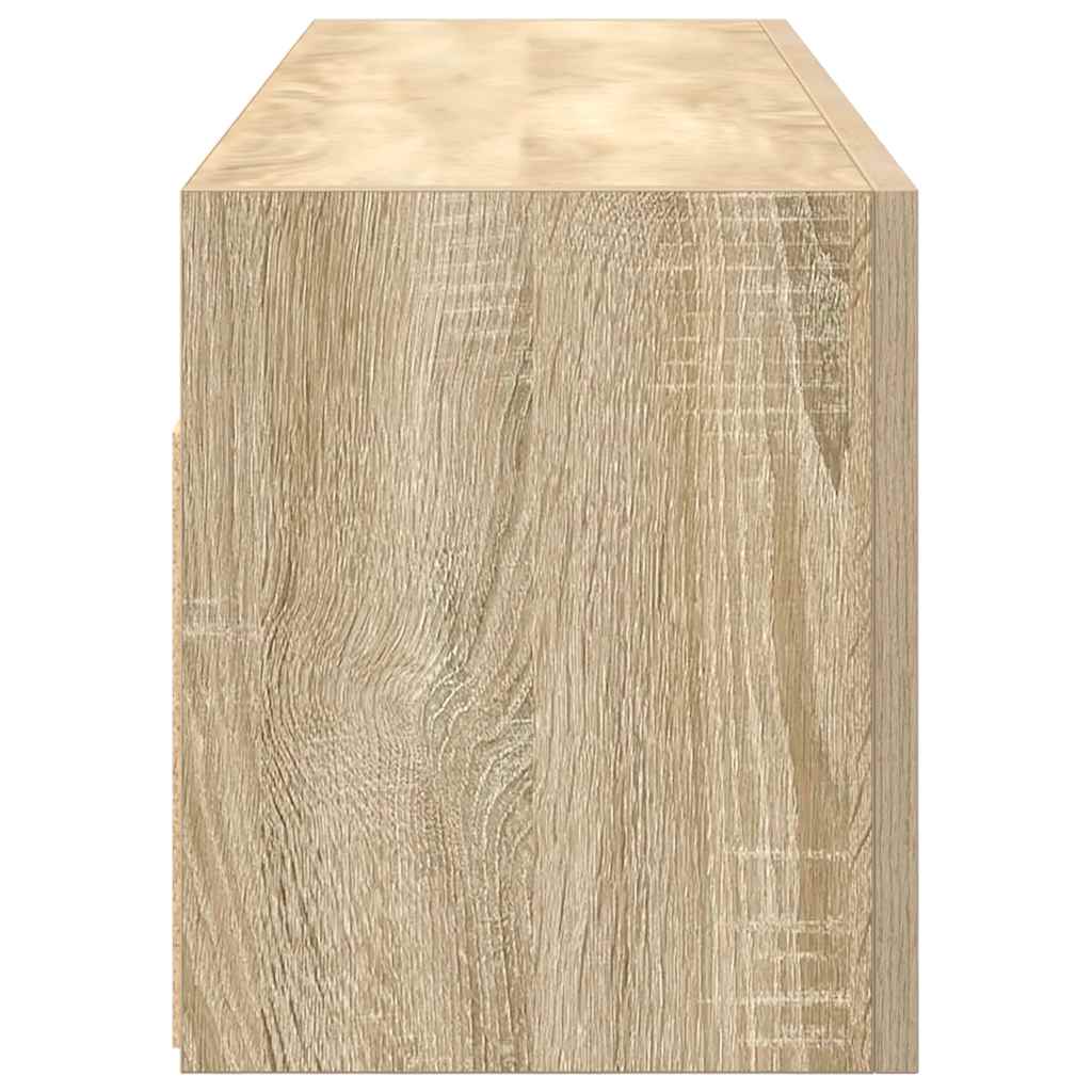 Meuble mural de salle de bain chêne Sonoma 100x25x30 cm matériau bois