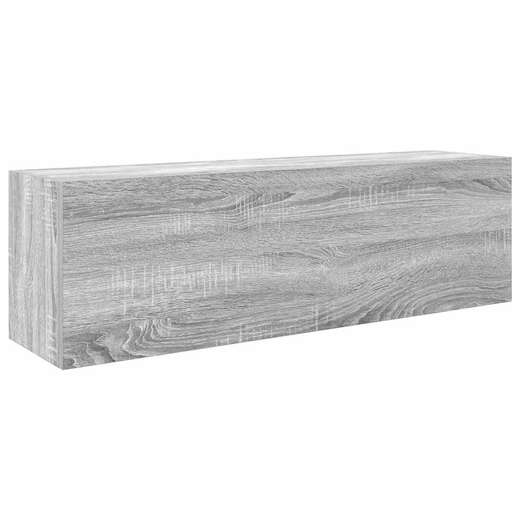 Bathroom Wall Cabinet Gray Sonoma 100x25x30 cm Wood Material