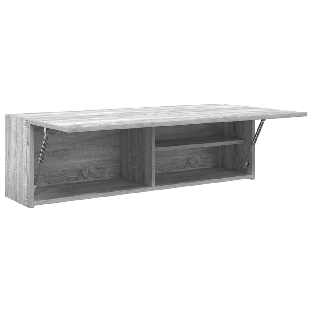 Bathroom Wall Cabinet Gray Sonoma 100x25x30 cm Wood Material