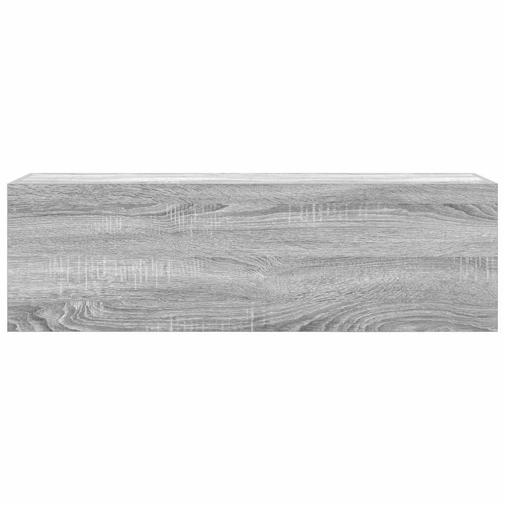 Bathroom Wall Cabinet Gray Sonoma 100x25x30 cm Wood Material